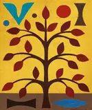 John Coburn, Tree of Life 1984, 1984, oil and gold leaf on board