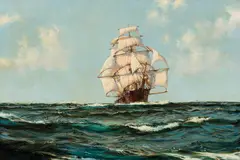 Montague Dawson, Nearing Port, The Clipper Lightening, oil on canvas