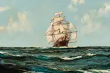 Montague Dawson, Nearing Port, The Clipper Lightening, oil on canvas