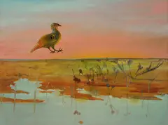 Sidney Nolan, Desert Bird 1948, 1948, enamel paint on composition board