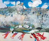 Arthur Boyd, Bathers, Shoalhaven Riverbank and Clouds (1984-1985), 1984-1985, oil on canvas