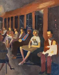Herbert Badham, Sketch for The Ferry (1943), 1943, oil on canvasboard