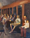 Herbert Badham, Sketch for The Ferry (1943), 1943, oil on canvasboard