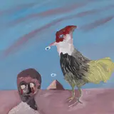 Rooster and Oedipus 1975 by Sidney Nolan, 1975, synthetic polymer paint on composition board, sold Sep 2023