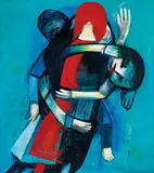 The Goal 1962 by Charles Blackman, 1962, oil on canvas, sold Aug 2023