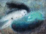 Arthur Boyd, Bride Beside a Pool (1963), 1963, pastel on paper