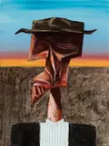 Albert Tucker, Man in Desert I 1964, 1964, synthetic polymer paint on composition board