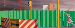 Jeffrey Smart, First Study for The Construction Fence (1978), 1978, oil on canvas