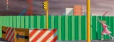 Jeffrey Smart, First Study for The Construction Fence (1978), 1978, oil on canvas