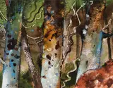 Albert Tucker, Springbrook (1973), 1973, synthetic polymer paint and watercolour on cardboard