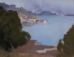 Elioth Gruner, Berry's Bay 1915, 1915, oil on canvas on board