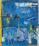 Yvonne Audette, Composition in Blue 1985, 1985, oil on composition board