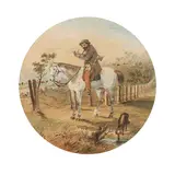 S. T. Gill, The Fencer, watercolour over pencil on paper