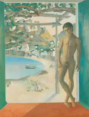 Justin O'Brien, Nude Against Landscape (1971-1972), 1971-1972, oil on canvas on board