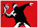 Love Is In The Air (2003) by Banksy, 2003, screenprint on paper, edition 173/500, sold Aug 2023