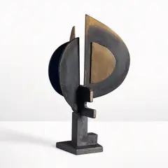 Monumental Sculpture for Brisbane High Court (Maquette I) (1992) by Inge King, 1992, polychrome bronze and paint, unique, sold May 2023