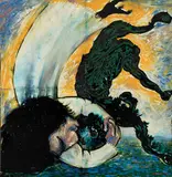 Arthur Boyd, Woman Wrestling with Bull (1963), 1963, earthenware