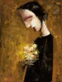 The Shy Girl 1959 by Charles Blackman, 1959, oil on composition board, sold May 2023