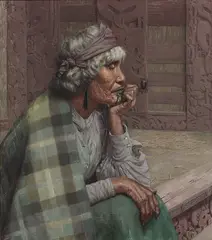 C. F. Goldie, Reverie: Ena te Papatahi, a Ngapuhi Chieftainess (Ina Te Papatahi, Ngā Puhi) 1916, 1916, oil on canvas