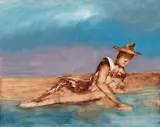 Soldier on the Beach (1962) by Sidney Nolan, 1962, synthetic polymer paint on composition board, offered May 2023