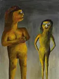 (Mrs Fraser) (1947) by Sidney Nolan, 1947, oil and enamel paint on composition board, offered May 2023