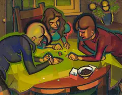 Weaver Hawkins, Tiddly-Winks 1950, 1950, oil on composition board