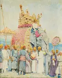 Mortimer Menpes, An Elephant and Retainers from Bikanir (1903)