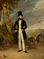 John Ferneley, Portrait of William Lamb, 2nd Viscount Melbourne of Kilmore, Lord Melbourne, Baron of Kilmore, Baron Melbourne of Melbourne (circa 1805), 1805, oil on board