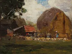 Arthur Streeton, (Harvest Scene) (1904), 1904, oil on wood