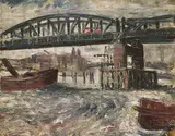 William Dobell, Temporary Bridge over Thames (1936)