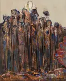 Fred Williams, Saplings 1959, 1959, oil on composition board