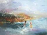 David Boyd, The Arrival 1969, 1969, oil on composition board