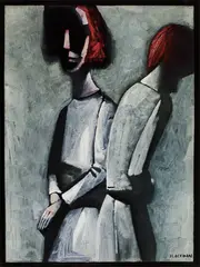 Charles Blackman, Girl Talk (1960), 1960, oil on composition board