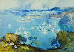 Arthur Streeton, Sydney Harbour, Coronation Day 1911, 1911, watercolour on paper