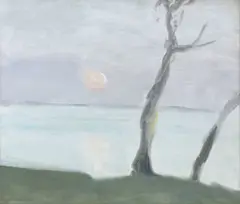 Clarice Beckett, Winter Sunset, oil on board