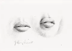 Jeffrey Smart, Lips Study for 'Drive in Cinema' (2004), 2004, pencil on paper