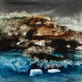 Ice and Sea 1964 by Sidney Nolan, 1964, oil on composition board, sold Aug 2022