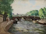 Ethel Carrick, Printemps sur le Quai des Grands-Augustins Spring on Paris Quay 1930