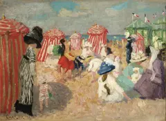 Ethel Carrick, Sur la Plage On the Sands, Dinard 1911, 1911, oil on canvas