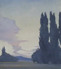 Dawn 1937 by Elioth Gruner, 1937, oil on canvasboard, sold Aug 2022
