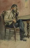 Julian Ashton, Seated Man 1890