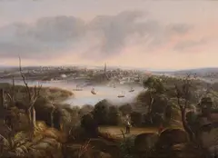 George Edwards Peacock, View of Sydney from the North Shore 1848, 1848, oil on canvas
