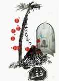 Brett Whiteley, Date Palm, Tangier (1989), 1989, ink, gouache and collage on paper