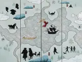 Guan Wei, A Distant Land VII 2006, 2006, synthetic polymer paint on board (4 panels)
