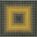 Victor Vasarely, Quasar-Dia 1967-1968, 1967-1968, tempera and silver paint on board
