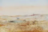 Arthur Boyd, Waterhole, Wimmera (circa 1956), 1956, oil and tempera on composition board