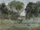 Arthur Boyd, A Garden in Grantchester, Cambridge (1960)