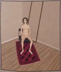 John Brack, Nude with Frame 1980, 1980, oil on canvas