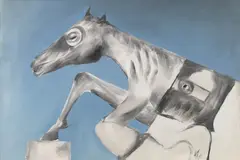 Sidney Nolan, Kelly and Horse 1955, 1955, oil and enamel paint on composition board
