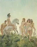Norman Lindsay, (Encounter), oil on canvas on board